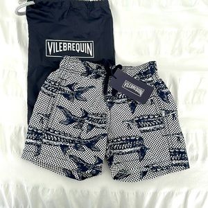 NWT Vilebrequin Boys Swim Trunks Swimsuit Size 2T 2Ans style Jim Blanc blue fish
